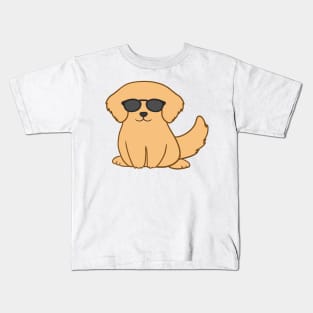 Golden retriever wearing Sunglasses Kids T-Shirt